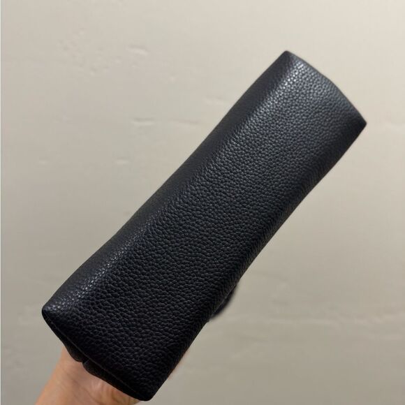 Black Genuine Togo Calfskin Handmade Push-lock Clutch/Wristlet/Evening Bag - Picture 6 of 10